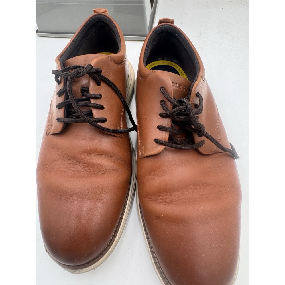 Cole Haan C39955 Brown Leather Oxford Lace Up Comfort Dress Casual Mens Shoes 10
